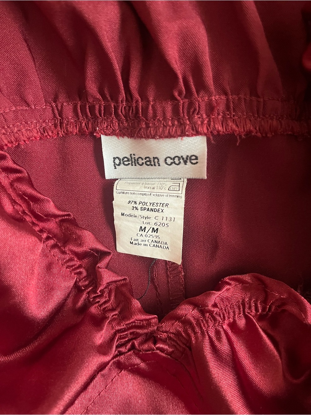Satin Ruffle-Trim Mini Dress in Deep Red - Picture 2 of 2